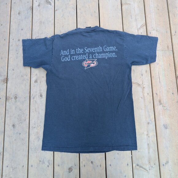 Vintage Y2K No Fear T-Shirt Men's L Black Game7 Graphic Pullover Retro Crew Neck - Picture 9 of 10